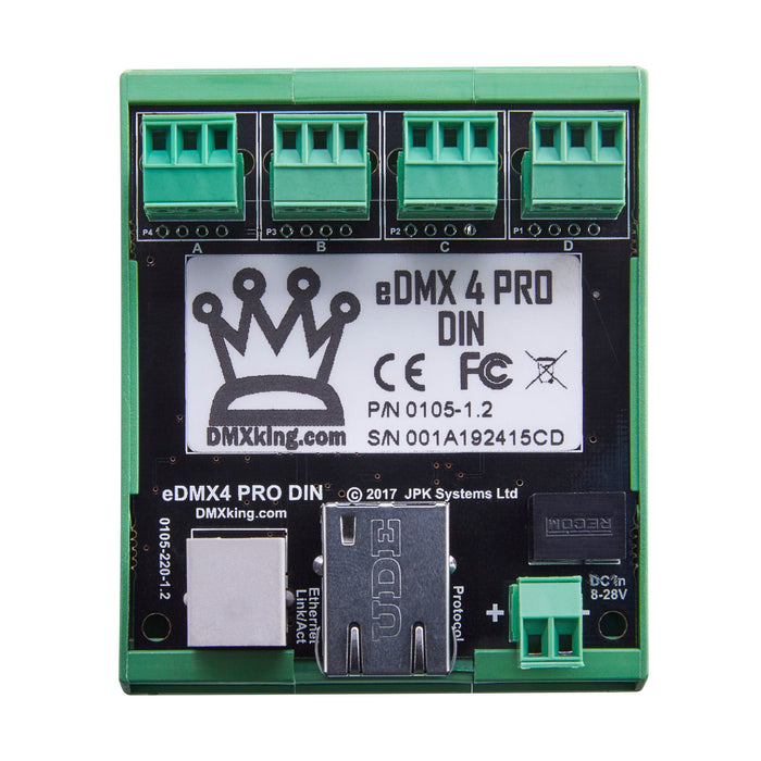 DMXking eDMX4 DIN PRO ArtNet/sACN to DMX Controller