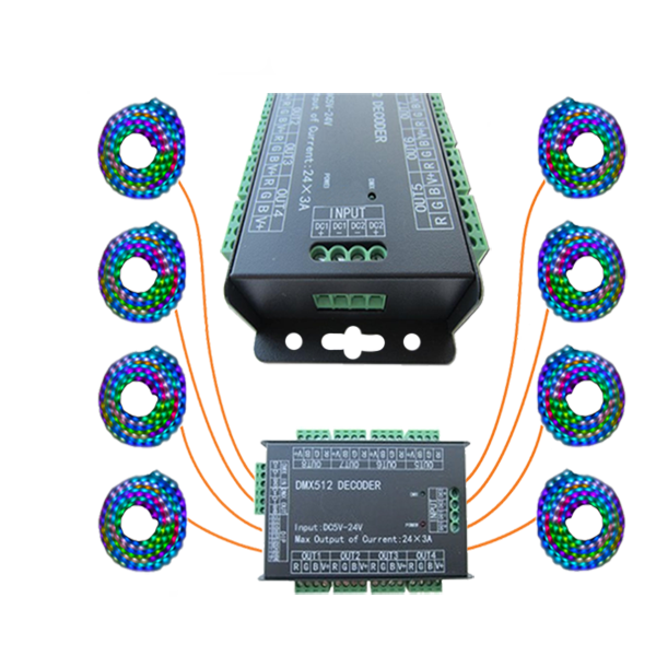 DMX decoder and LED low-voltage dimmer - 24 Channel