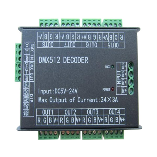 DMX decoder and LED low-voltage dimmer - 24 Channel